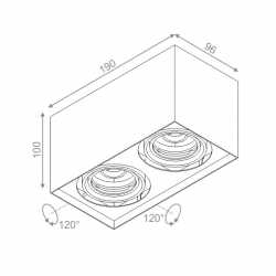 AQFORM SQUARES 50x2 230V natynkowy 45812-0000-U8-PH-03